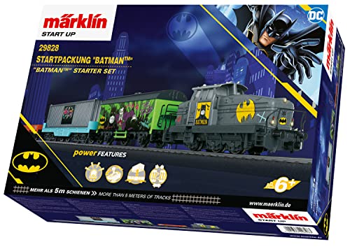 Märklin Start up Startpackung"Batman", 29828, Modelleisenbahn, Spur H0, Startset Lokomotive, Wagen, Schienen und Steuergerät
