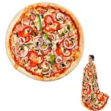 Wenosda Pizza Decke Burrito Tortilla Decken Runde Essen Decke Wickeln Strand Handtuch Teppich Teppich Picknick weich für Schlafzimmer Sofa Outdoor Vier Jahreszeiten (150cm / 60in)