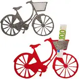 Geldgeschenk/Deko/Glückwunschkarte - Filz - Fahrrad/Bike - E-Bike - bunt - ideal für Gutschein + Geldscheine + Foto´s + Glückwünsche - Geldgeschenkverpa..