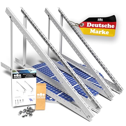 Drei Eichen - 4x Balkonkraftwerk Halterung.118cm stabiles 3mm Aluminiumprofil mit hochwertigen Edelstahl Schrauben. Solarmodul Halterung. Befestigung Solarmodul. PV-Module Halterung Solarmodul 0% MwSt