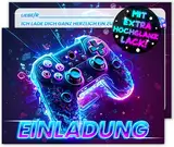 12x Gaming EINLADUNGSKARTEN KINDERGEBURTSTAG Junge Mädchen - die Gamer PARTY Karten sind die Gamer EINLADUNG für Jungen Mädchen Kinder GEBURTSTAG Einladung VIDEOSPIEL Game-Controller SPIELEABEND