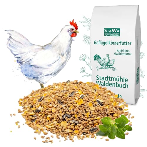 STAWA Hühnerfutter Geflügelkörnerfutter Körnerfutter, ohne Gentechnik, mit Oregano Öl, 25 kg