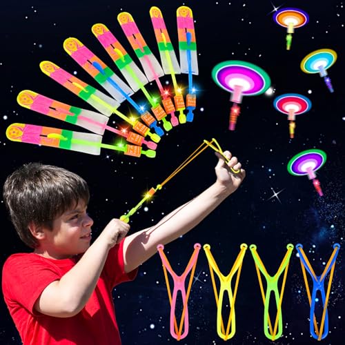 20 Stück LED Licht Nacht Hubschrauber Schleuder Spielzeug, Fliegen Spielzeug LED Leuchtspielzeug Partyartikel, Partyspielzeug für Kinder Weihnachtstag Kindergeburtstag Gastgeschenke Partygeschenke Set