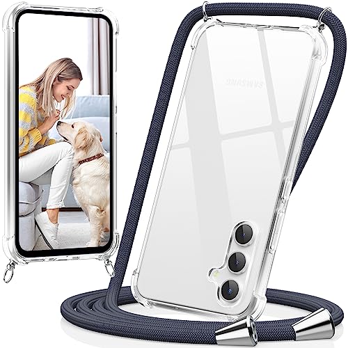 caslord Handykette für Samsung Galaxy A54 5G Hülle mit Band, Handyhülle für zum Umhängen, Necklace Hülle mit Band for Galaxy A54 [Stoßfest] [Kameraschutz] [Längenverstellbar] -Dunkelgrau