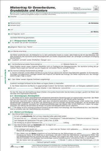Mietvertrag f.Gewerberäume