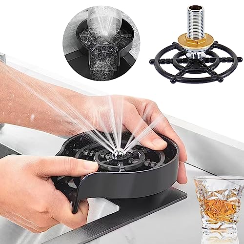 Cupwash Glasspüler Gläserspüler für Spülbecken Cup Washer Cleaner Gläser Spüler Flaschenspüler Glas Tassenreiniger Glass Rinser Wasserhahnwaschanlage, 1 Stück