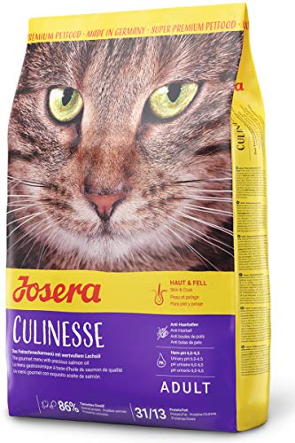 JOSERA Culinesse (1 x 400 g) | Adult | Premium Trockenfutter für ausgewachsene wählerische Katzen | Lachs & Geflügel | gut verträglich | moderater Fettgehalt | weizenfrei | Katzenfutter | 1er Pack