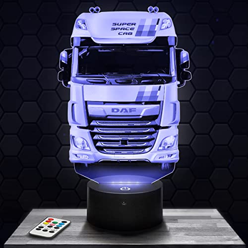 Nachttischlampe - Touch-Nachtlicht Lastkraftwagen Truck 3D-LED-Lampe Illusion, Geschenkidee Weihnachten Geburtstag Junge und Mädchen Nachttischlampe Kinder- oder Erwachsenenzimmer TOP