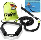 BodyCROSS Premium Schwimmtrainer Outdoor für Pools, Schwimmgürtel für Kinder & Erwachsene, Schwimmgurt mit Tube (1-20kg Zugkraft) – Pool Zubehör, Pull Buoy, Schwimmbrett – Made in Germany