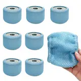 Rhsemi 8 Stück Schutznetze kompatibel mit Whirlpools Filter, Pool Bubble Spa Zubehör, 90 Pleats Sieb Ersatzfilter（blau）