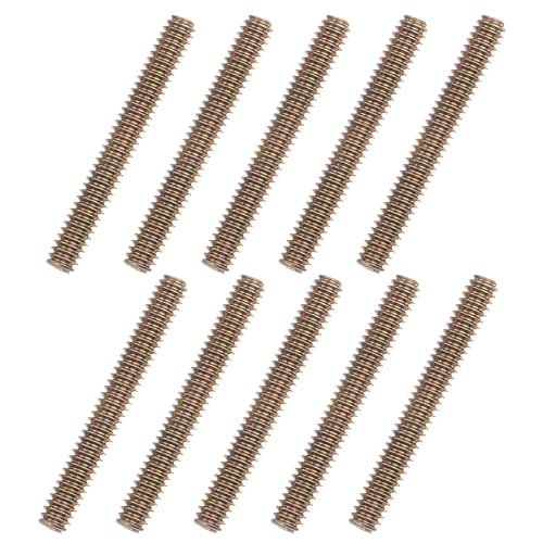 QUARKZMAN 10 Stück 1/4x2" Kohlenstoffstahl Gewindestange, farbverzinkte Vollgewindeschraube für Möbel, Garten, Geländermontage