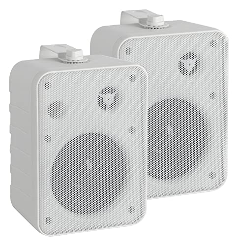 McGrey One Control WH MKIII Lautsprecher Paar - Kompakt-Boxen für Installation, Studio oder HiFi-Anwendung - 10 Watt RMS - 4" Woofer, 0,5" Hochtöner - Inkl. Montagebügel zur Wandbefestigung - Weiß
