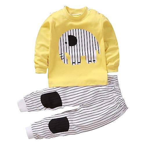 Mashaouyo Baby Kleidung Junge Mädchen 2Pcs Outfits Set : Cartoon Sterne/Tier gedruckt Sweatshirt Tops + Lange Hose Kleidung Outfit Herbstkleidung Set Warm Niedlich Herbst Winter Babyset Modische
