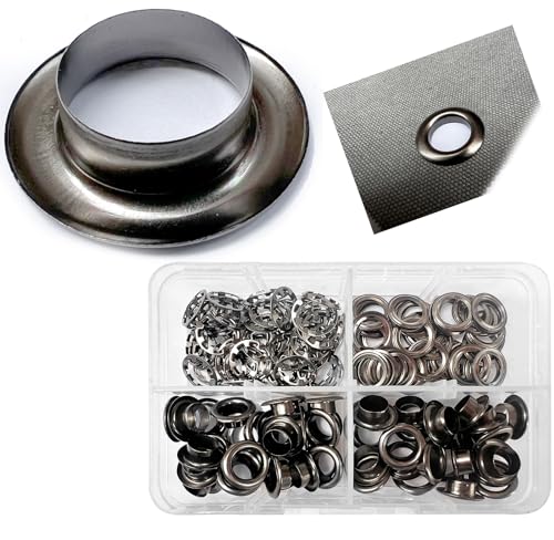 Außenwerbung Ösen-Set Schwarz 50 Set Φ8mm Ösen-Set Ösen-Set mit Ösen-Einstellwerkzeug für Schnürsenkel, Kleidung, Rucksack, Schuhleder