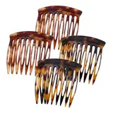 Auiremrti Haarkamm Zum Stecken, 4-teiliges Mini Haarspangen Set, Französische Seitenkämme Aus Celluloseacetat, Vintage Design, Ideal Für Alle Haarstärken