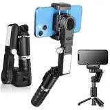 STRBDYI Smartphone Stabilisator, Gimbal Handy Stabilisator, Selfie-Stabilisator mit Bluetooth-Fernbedienung für Vlogging, YouTube, Live-Video, kompatibel mit iPhone/Android (Schwarz)