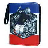 Oirigaga Fußball Karten Sammelalbum, Fussball Sammelkarten Album Ordner, 4 Taschen 50 Hüllen 400 Karten Sammelmappe Sammelheft, 3-Ring Karten Heft Mappe Sammelbuch mit Reißverschluss und Tragegriff