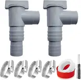Wartungshahn Pool 32mm,Pool Schlauchadapter,Absperrhahn für Pools mit 32mm Schlauchanschluss,Pool ventil 32mm,Pool Anschlussset 32mm,Pool Wartungs Zubehör für Oberirdische Pool und Poolpumpe Wartung
