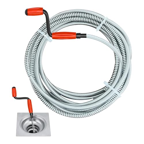 JAADU Rohrreinigungsspirale, 5m x 6mm Edelstahl Flexible Rohrspirale, Rohrreinigungsspirale, für die Reinigung von Toilettenspülbecken und Küchenrohren Abflussreinig