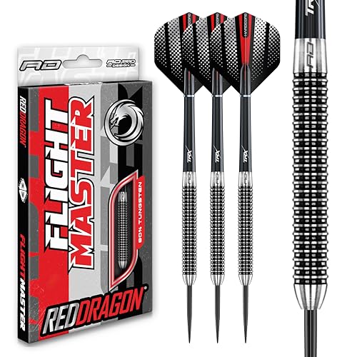 RED DRAGON Swingfire 1: 30g Flightmaster Tungsten Darts Set mit Flights und Schäfte
