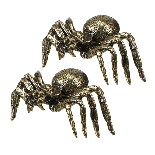 Alipis 2St Tee Haustier bürodeko büro Dekoration Tee Geschirr Set Autodekoration Kupferhandwerk Spinnenhandwerk aus Messing Szenenlayout-Spinne Bastelornament Spinnen-Deckelhalter-