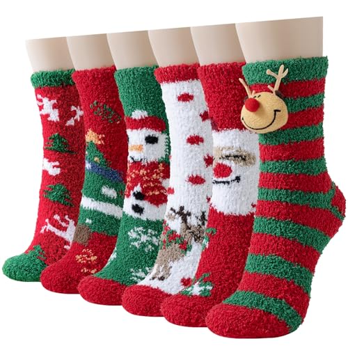 Niofind Kuschelsocken Damen, Winter Warme Flauschige Socken Dicke Weiche Thermo Haussocken Bettsocken wie Weihnachtsgeschenke für Frauen, 36-42