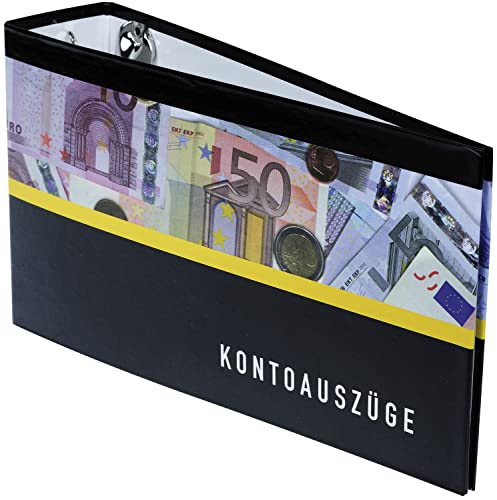 Idena 303598 - Kontoauszugordner DIN lang, mit Aufdruck, 5,5 cm Rückenbreite, Bankordner, Ringordner für Kontoauszüge