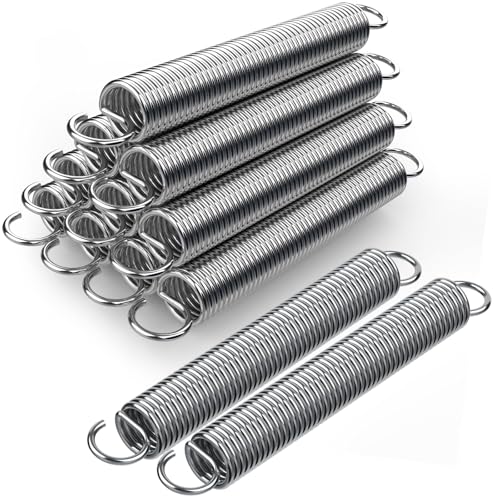 12 Stück Zugfedern mit Haken Zugfeder Edelstahl 70x10x1.2MM Spannfeder Sonnensegel Federn Metall Spiralfeder Federstahl Zugfedern Sortiment Stahlfeder Spannfeder mit Haken für Trampolin Mülleimer