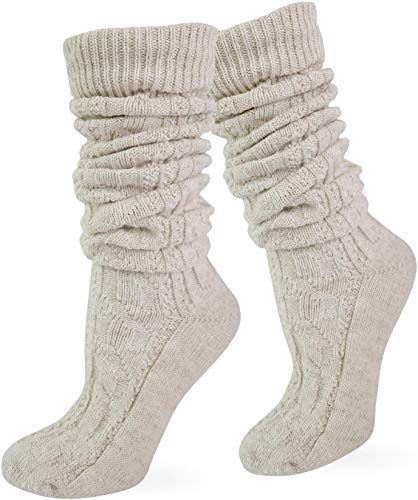 Socken kurz oder Lang für Trachten Lederhose Farben frei wählbar Farbe Naturmelange extra lang Größe 43/46
