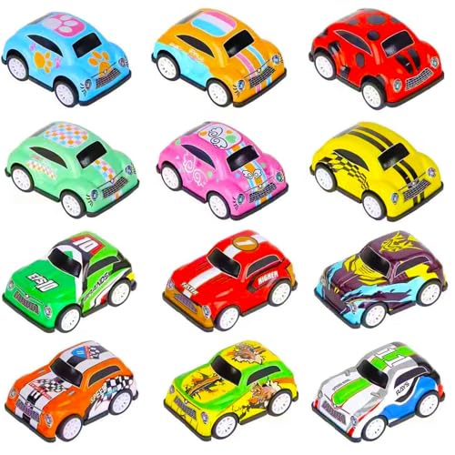 12 Stück Aufziehauto, Spielzeugautos ab 2 Jahre, Spielzeugautos, Aautos ab 2 Jahre, Kleine Autos, Ostergeschenke Kinder Pull Back Rennfahrzeuge für 2 3 5 Jahre alte Jungen Party Taschen Füller