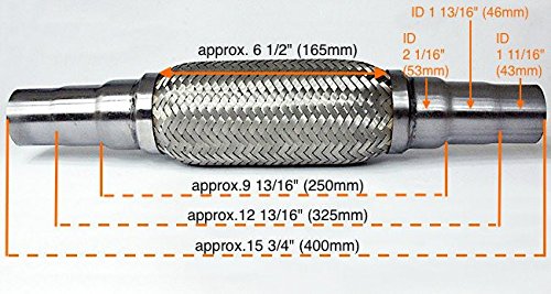 Universal Flamm- Hosen- Stück- Hosen- Flexrohr 45x48x55mm 400mm
