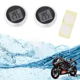 Motorrad Digital Thermometer,Motorrad-Thermometer,Mini Motorraduhr,Motorrad Thermometer Autos,Schlafzimmer Badezimmer Thermometer,Motorrad Uhr,Rundes Mini-Thermometer Zum Aufkleben