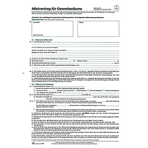 Mietvertrag Gewerberäume A4/5Seiten RNK Packung 1 Vertrag, 598