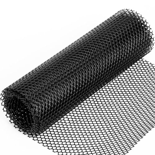 Kunststoffgeflecht Kunststoffzaun Geflügelzaun für Geflügel Garten Balkon Schutznetz Zuchtnetz mit 25 Stück Nylon-Kabelbindern Schwarz（0.3m x 3m）