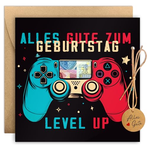 Geldgeschenke Geburtstag Geldkarte, Gamepad Geburtstagskarte Jugendweihe Zocker Firmung Geschenke Junge | Ostergeschenke Teenager, Verpackung mit Umschlägen, Geschenkverpackung Geburtstag Gaming Deko