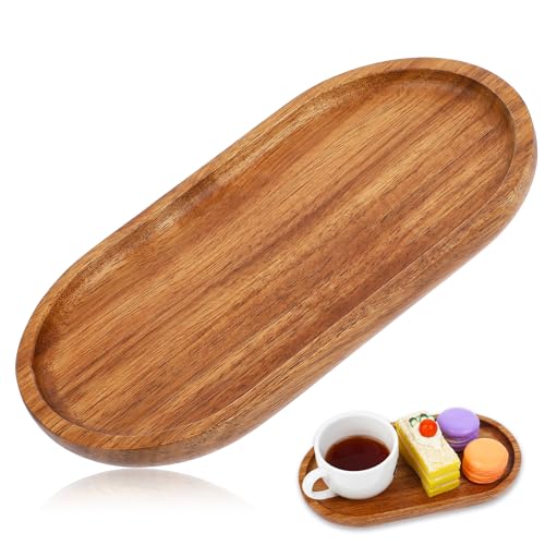 Holztablett Klein 19 X 10,5 cm Ovales Charcuterie-Kleintablett, Handgefertigtes Massivholz-Teetablett zur Präsentation von Obst, Snacks, Vorspeisen, Sushi, Dekorationsplatte