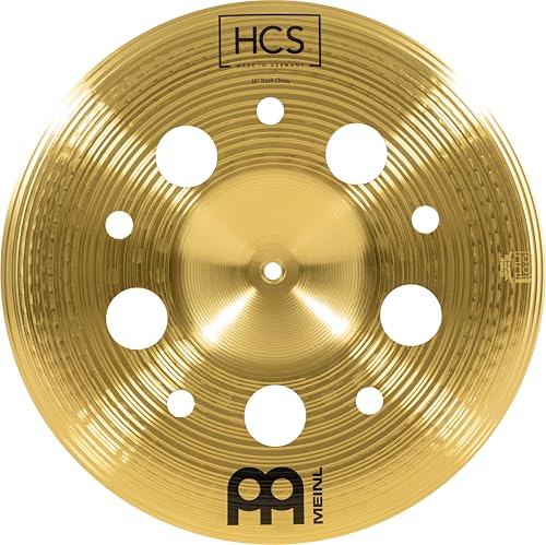 Meinl Cymbals HCS Trash China — 16 Zoll (Video) Schlagzeug Becken mit Löchern (40,64cm) Messing, Traditionelles Finish (HCS16TRCH)