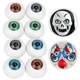CLISPEED Halloween Augen, 26mm Hohle Augäpfel Halloween Horror Requisiten Plastik Augäpfel Halbe Runde Puppen Augen Realistische Menschliche Augen für Kostümversorgung Party Bevorzugt DIY (4 Paare)