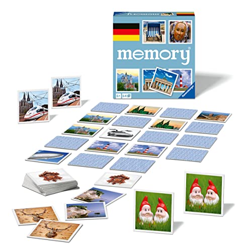 Ravensburger Deutschland Memory® - 20883 - der Spieleklassiker quer durch Deutschland, Merkspiel für 2-8 Spieler ab 6 Jahren