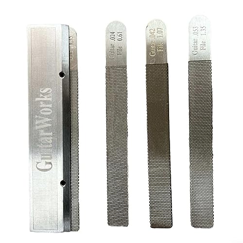 4 Stück/Set Gitarrensattel-Feilen, passend für die Reparatur und Wartung von Musikinstrumenten, Bundkronenschlitz, Feilen, Gitarrenbauer, Ersatzzubehör für Instrumentensaiten-Reparatur-Werkzeug-Set