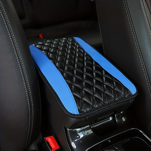 GOPC Autolad -Armlehre Box Matte,Für Isuzu D-MAX MU-X, Armruhe -Rastabdeckungspad,A-Black-Blue