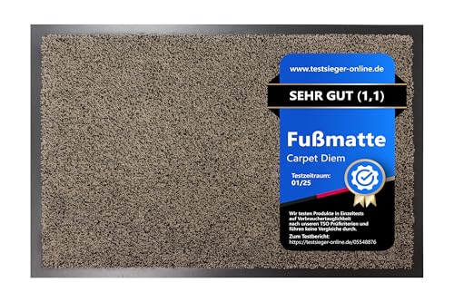 Carpet Diem Green Business Schmutzfangmatte 60x80 Beige-schwarz - Fußmatte innen & außen in Geschäfts-Kunden Qualität für Beste Funktionalität und Haltbarkeit