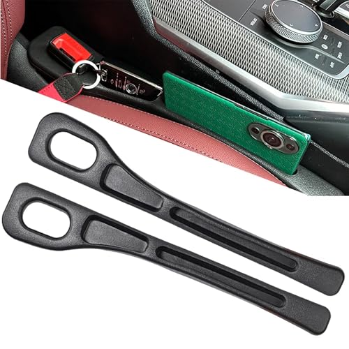 Edumov Universal Autositz Lückenfüller, 2 Stück Car Seat Gap Filler organizer, Auto sitzlückenfüller Autositze Aufbewahrungsbox für Kleinigkeiten, Handys, Autositz Gap Plug für Die Meisten Autos