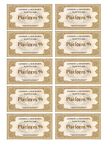 KoleGoe 9 3/4 Plattformtickets, 9 3/4 Zubehör, Goldstempel, 10 Stück, Partyzubehör