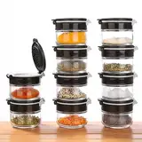 your GEAR Gewürzstreuer Double-Flip - Gewürzdosen in 2 Größen (200ml + 85ml) aus Glas mit drehbarem Gewürzregal, selbstreinigender Streueinsatz, Gewürzgläser im Gewürzkarussell mit Etiketten