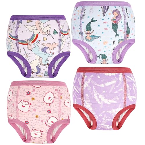 MOEMOE BABY Töpfchen Trainingshose 4 Stück Baby Trainingshosen Töpfchen Unterwäsche Kinder für Mädchen 7 Jahre
