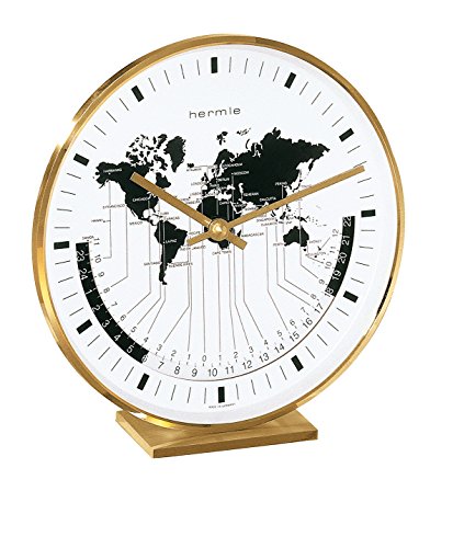 Hermle Uhrenmanufaktur 22704-002100 Tischuhr, Messing, Gold, 19cm x 18cm x 6,5cm