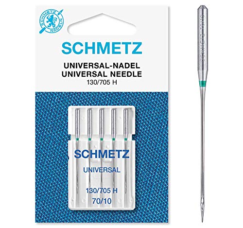 SCHMETZ | 5 Nähmaschinennadeln | Universal | 130/705 H | Nadeldicke 70/10 | auf jeder gängigen Haushaltsnähmaschine einsetzbar