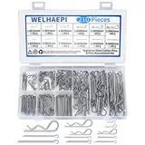 210 Stk Splinte Federstecker und R-Clips Set, Federsplinte Edelstahl 304, Sicherungssplinte, Sicherungssplinte Splinte Sortiment kit für Autos Mechaniker