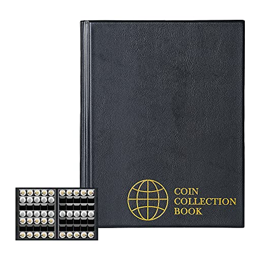 Uncle Paul Coin Holder Sammlung - Coin Storage Album für Sammler CS02 (Klassisches Schwarz, Taschengröße 30 x 35 mm/1,2 x 1,4 Zoll)